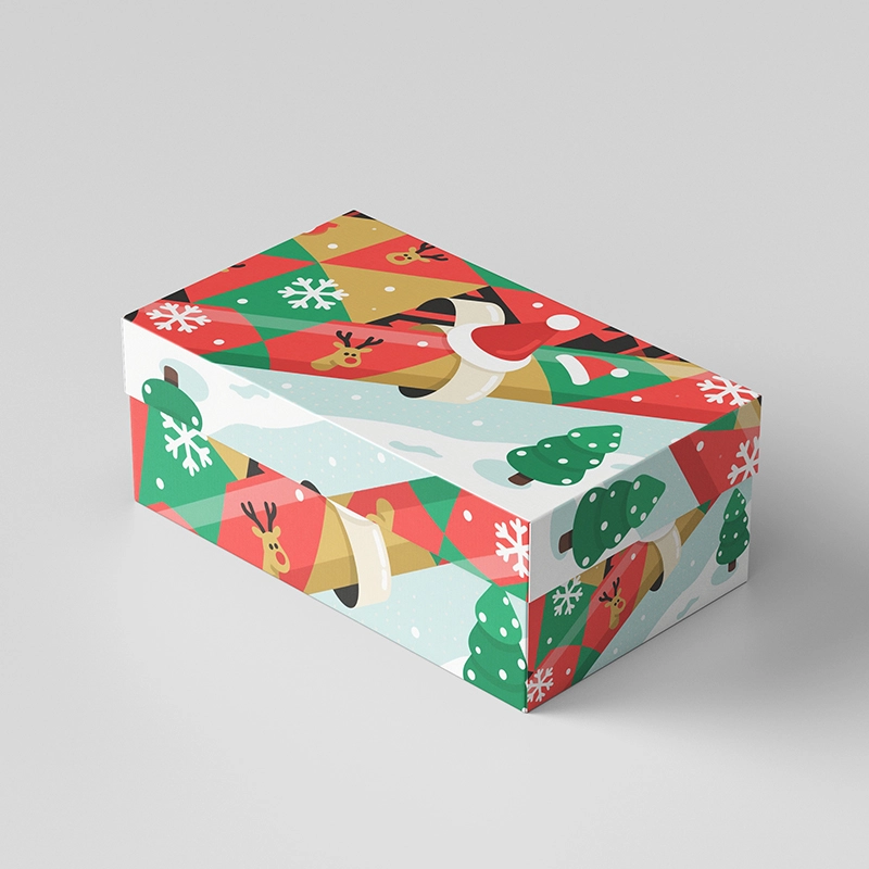 Boîte en carton blanc de Noël